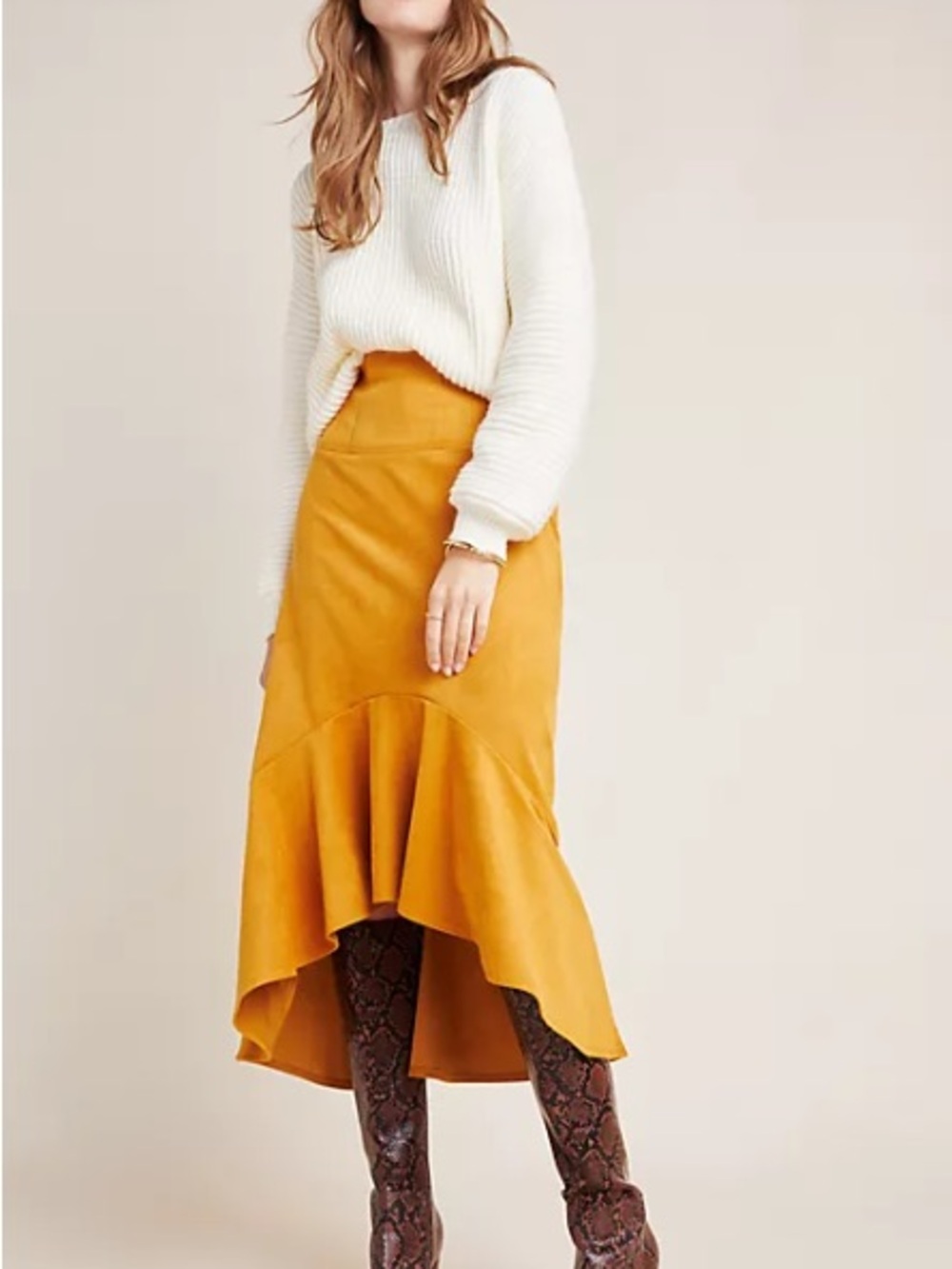 Maeve Cosima Flounced Midi Skirt (Anthropologie) Size 6